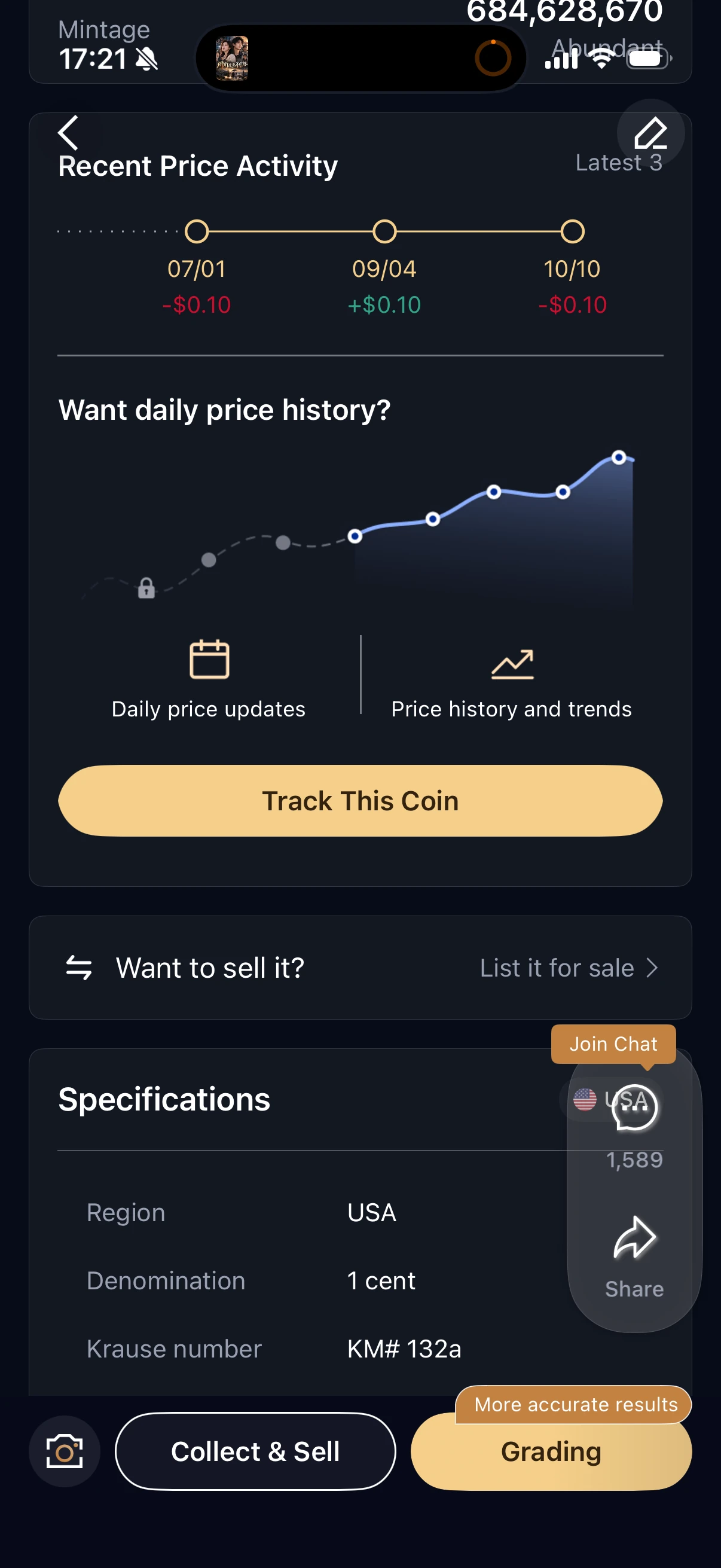 HeriBase reference-price activity and USA one-cent catalog fields