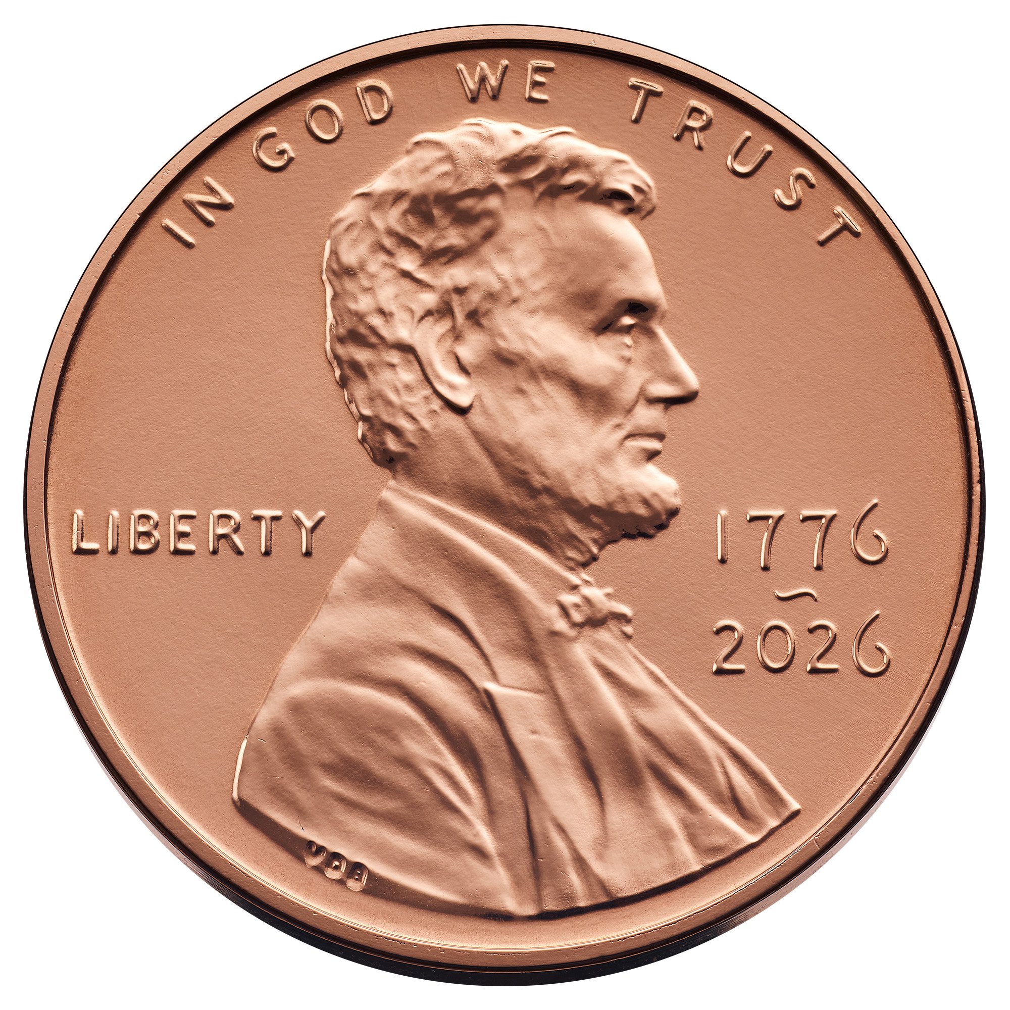 1776–2026 Lincoln cent · Philadelphia: No mint mark is normal; the dual date appears to Lincoln’s right.