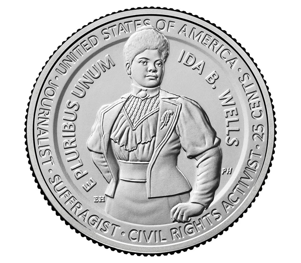 Ida B. Wells · 2025 reverse: A forward-facing portrait and 25 CENTS.
